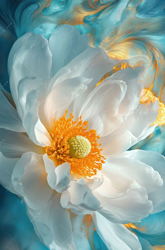 Poster | Blüte im goldenen Licht | Schmal