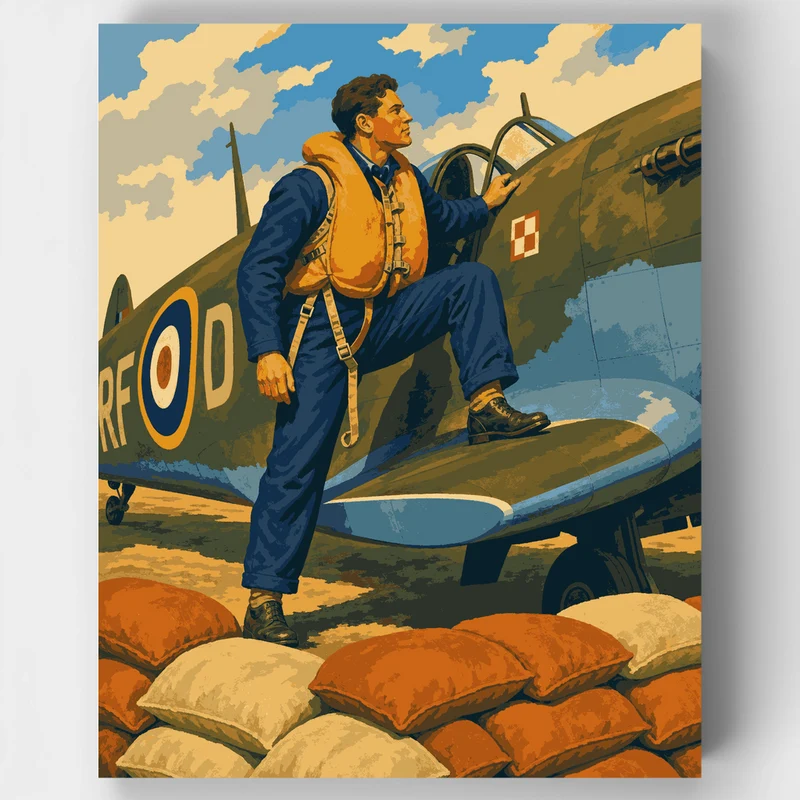 RAF Pilot Boarding - Paint by Numbers Kit