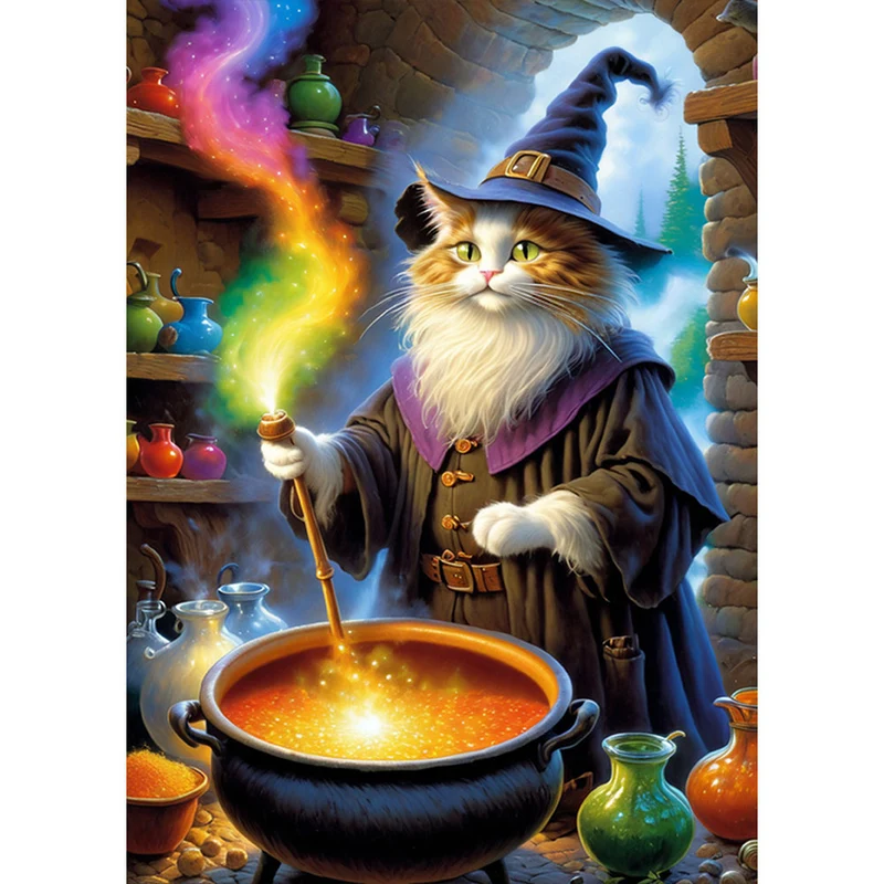 5D Diamond Painting – Halloween Katzenhexe
