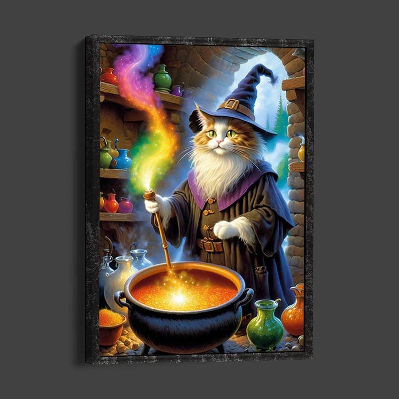 5D Diamond Painting – Halloween Katzenhexe