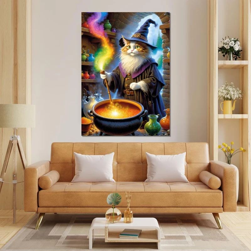 5D Diamond Painting – Halloween Katzenhexe