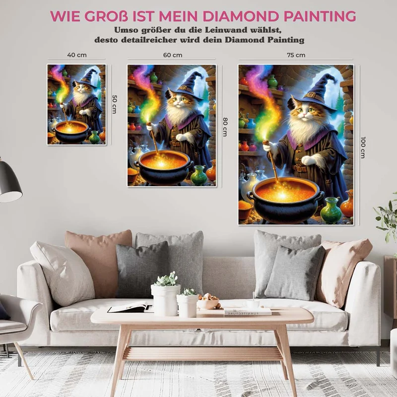 5D Diamond Painting – Halloween Katzenhexe