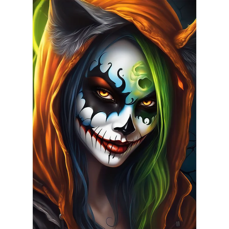 5D Diamond Painting – Halloween Face Art