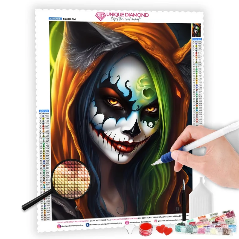 5D Diamond Painting – Halloween Face Art