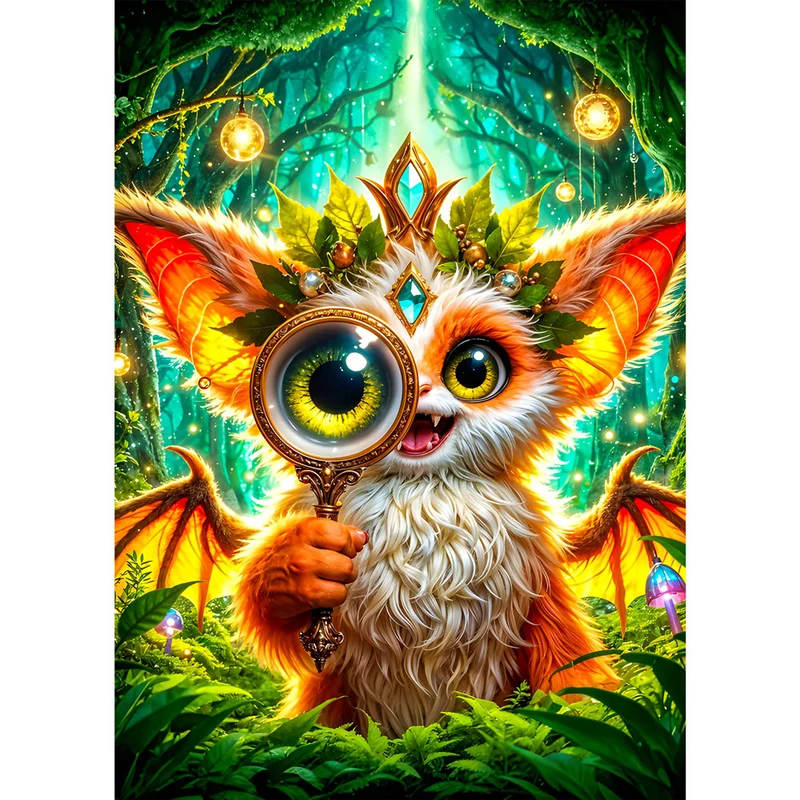 5D Diamond Painting – Finni, Hüterin des Waldblicks