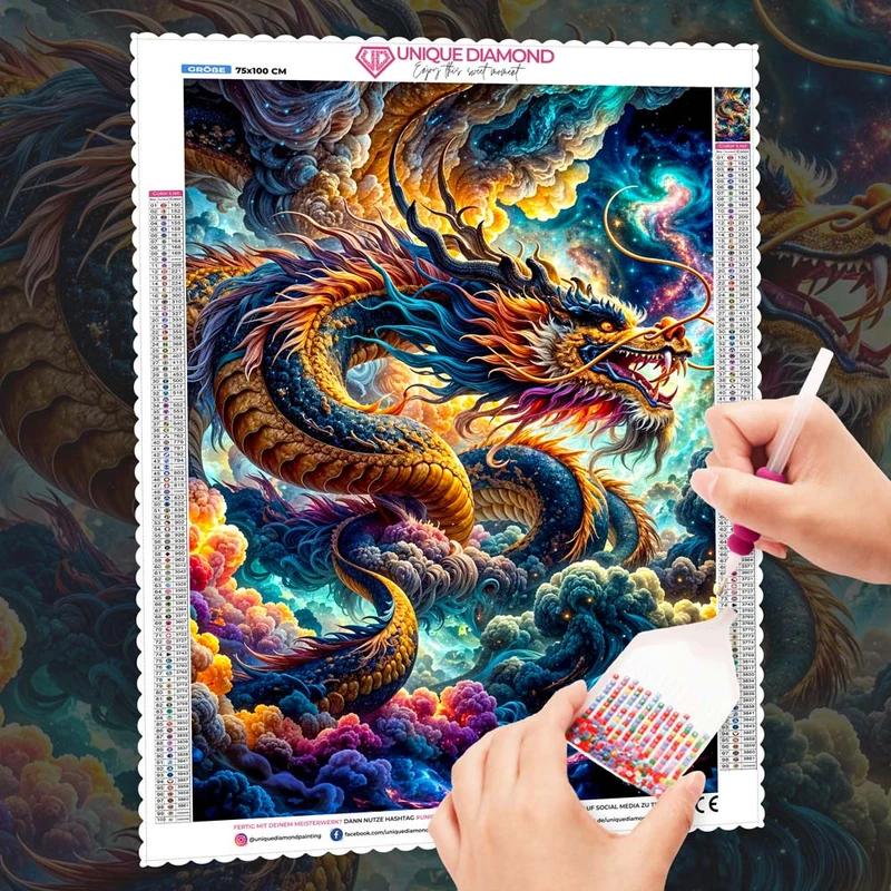5D Diamond Painting – Himmelsdrache der Elemente