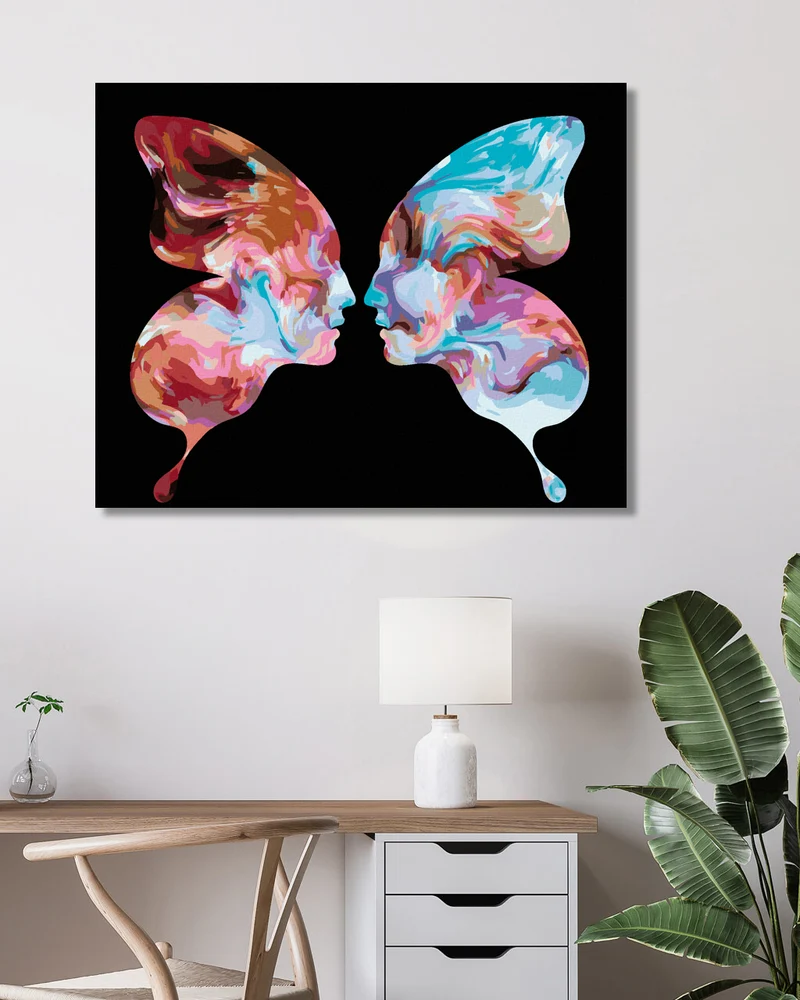 Diamond painting - SCHMETTERLING ALS 2 MENSCHLICHE GESICHTER