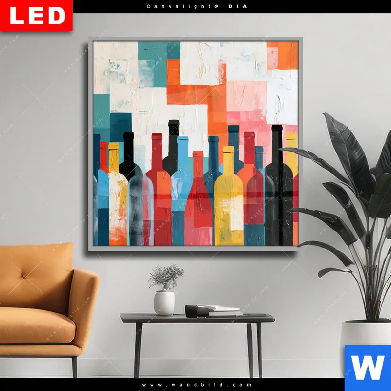 Wechselmotiv Acrylglas Canvalight® DIA | Bunte Weinvielfalt | Quadrat