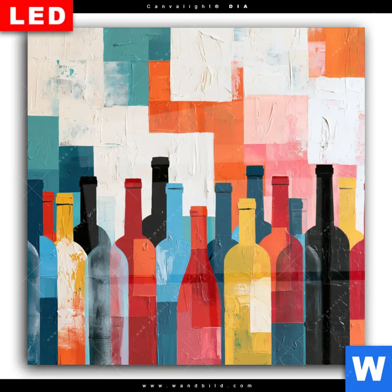 Wechselmotiv Acrylglas Canvalight® DIA | Bunte Weinvielfalt | Quadrat