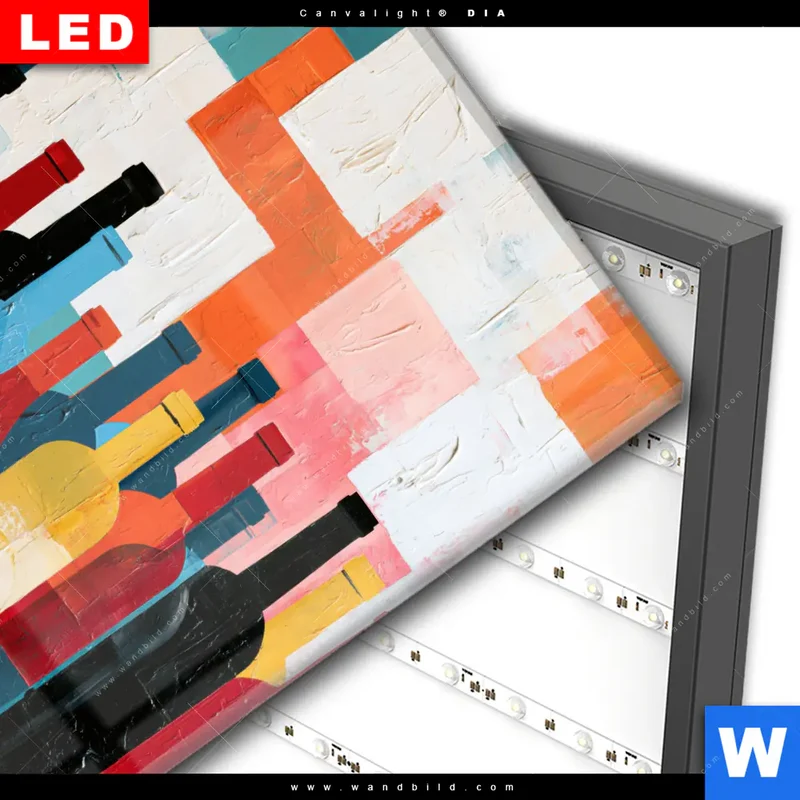 Wechselmotiv Acrylglas Canvalight® DIA | Bunte Weinvielfalt | Quadrat