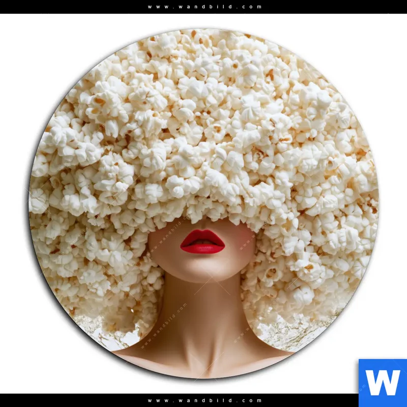 Aluminiumbild gebürstet | Crazy Popcorn Hair | Rund