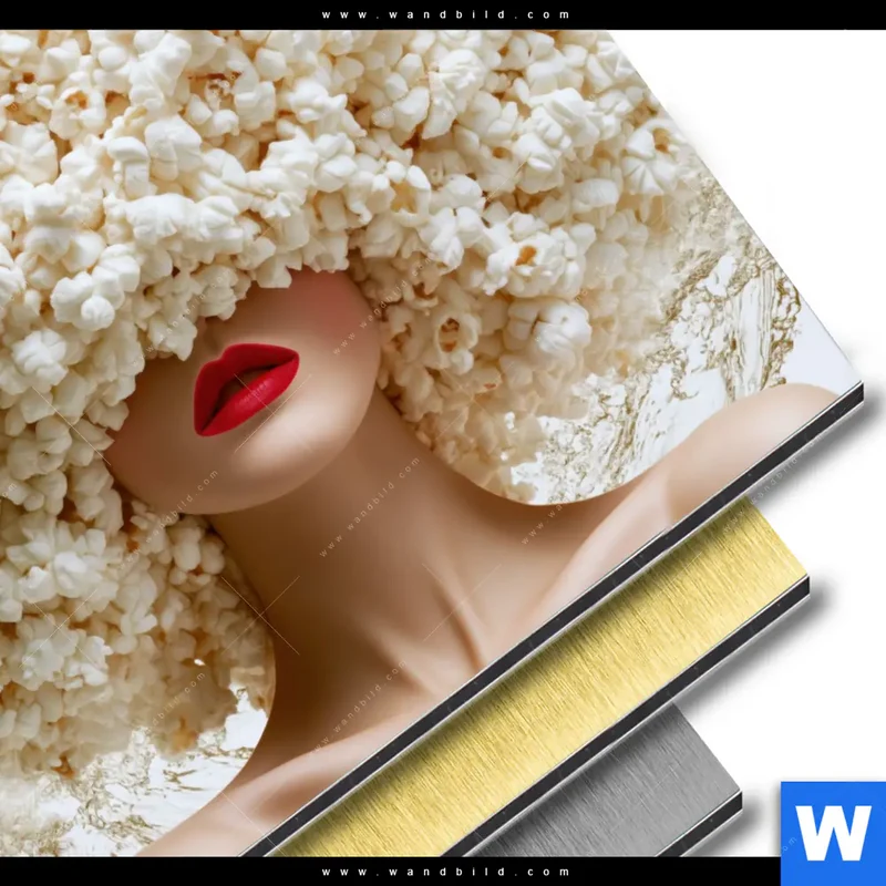 Aluminiumbild gebürstet | Crazy Popcorn Hair | Rund