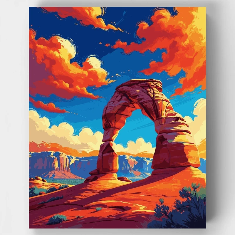 Arches National Park Fiery Sky Arch - Paint by Numbers Kit