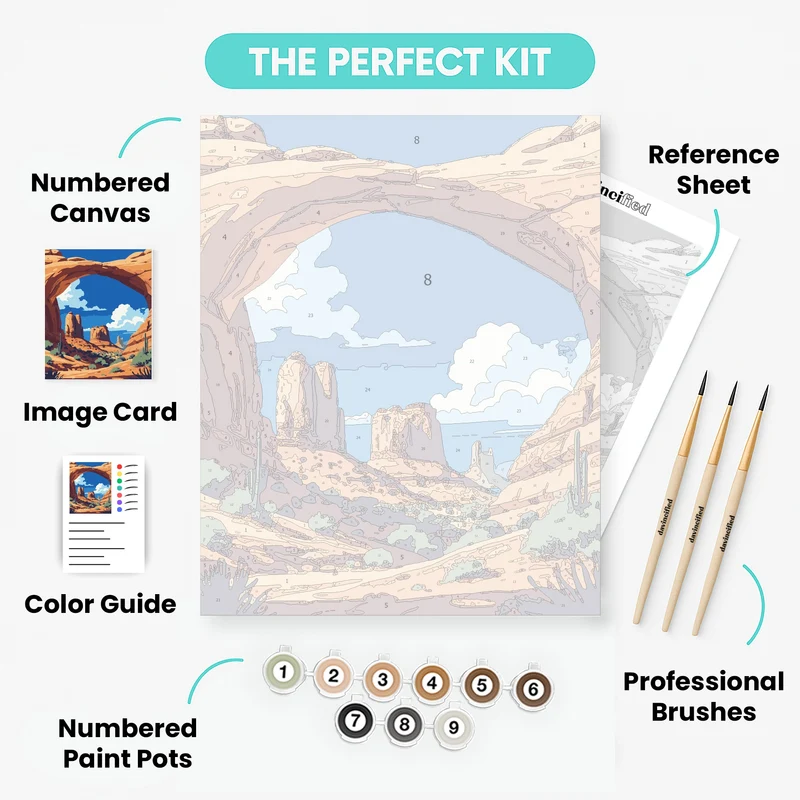 Arches National Park Desert Arch Vista - Paint by Numbers Kit