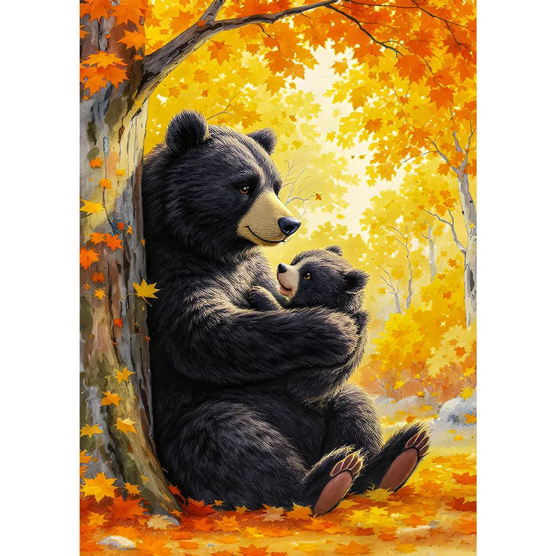 5D Diamond Painting – Kuschelzeit im Herbstwald