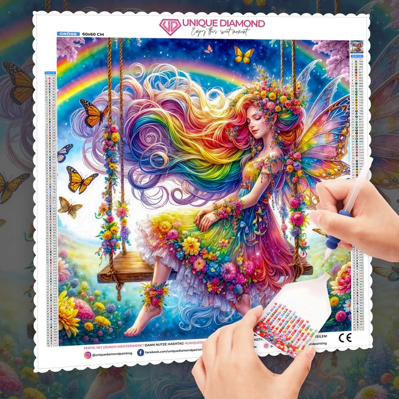 5D Diamond Painting – Regenbogenfee der Träume