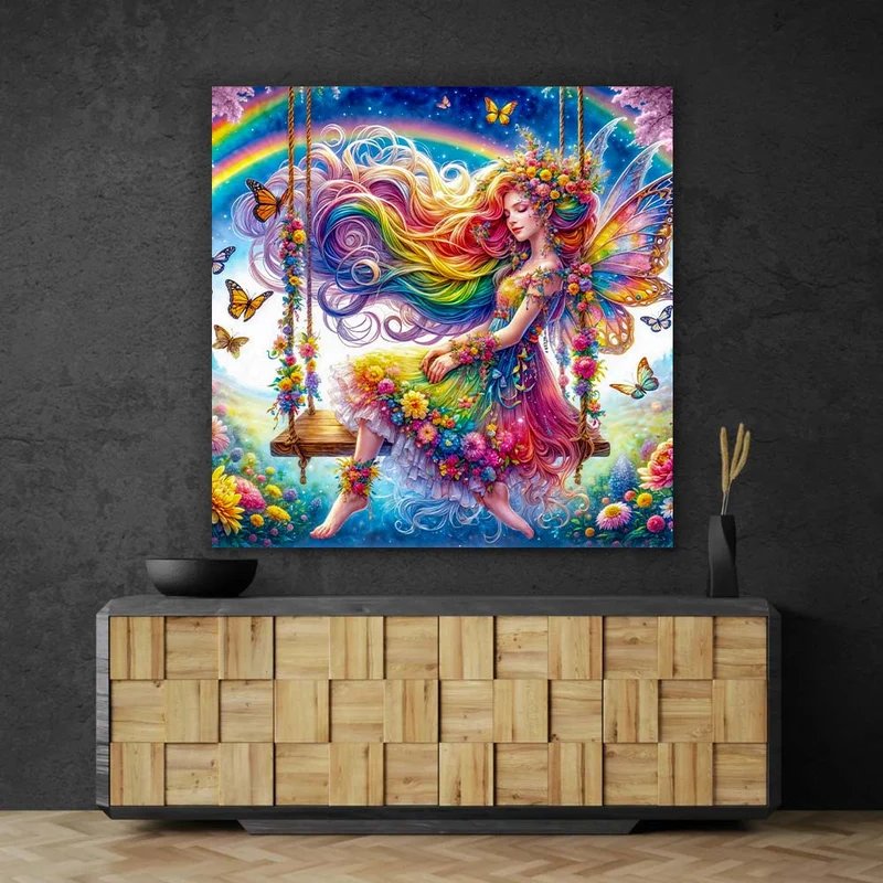 5D Diamond Painting – Regenbogenfee der Träume