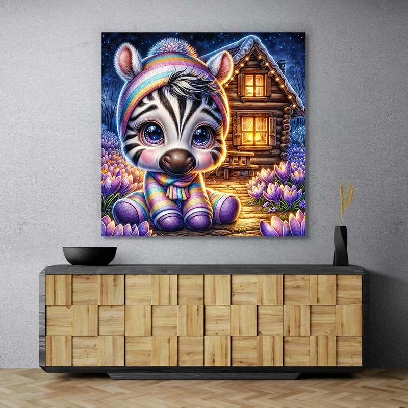 5D Diamond Painting – Zimba im Winterzauber