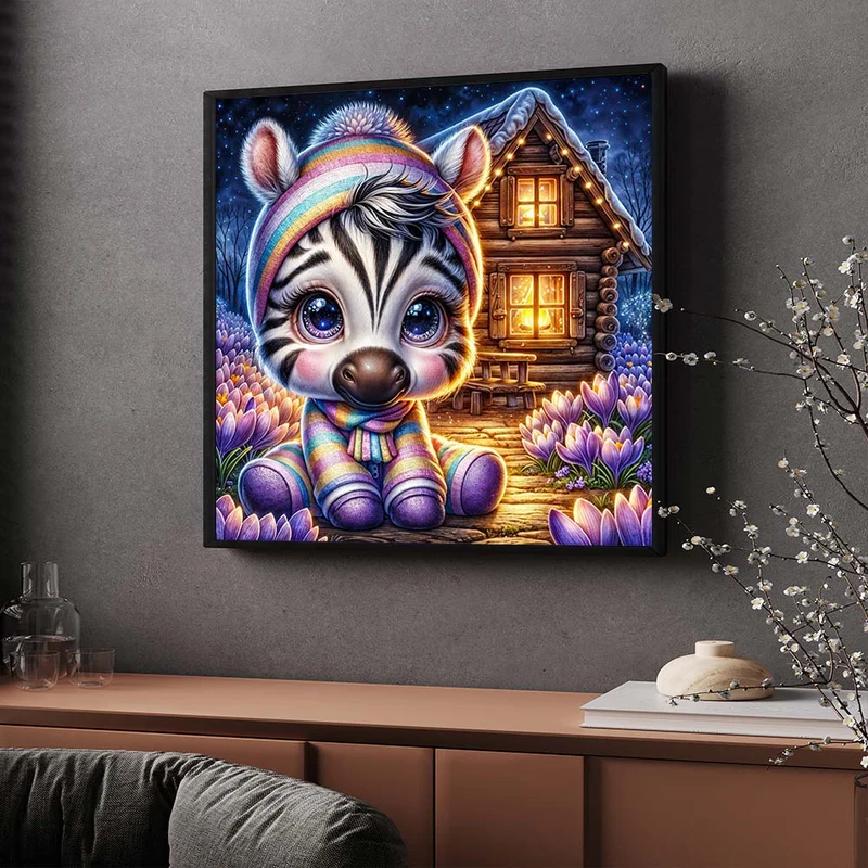 5D Diamond Painting – Zimba im Winterzauber
