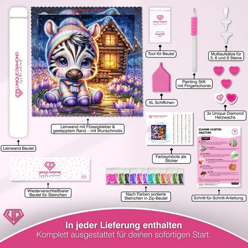 5D Diamond Painting – Zimba im Winterzauber
