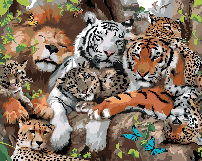 Diamond painting - LÖWE, TIGER UND ANDERE RAUBKATZEN (HOWARD ROBINSON)