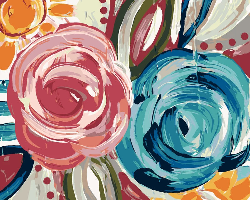 Diamond painting - BUNTE BLUMEN (HALEY BUSCH)