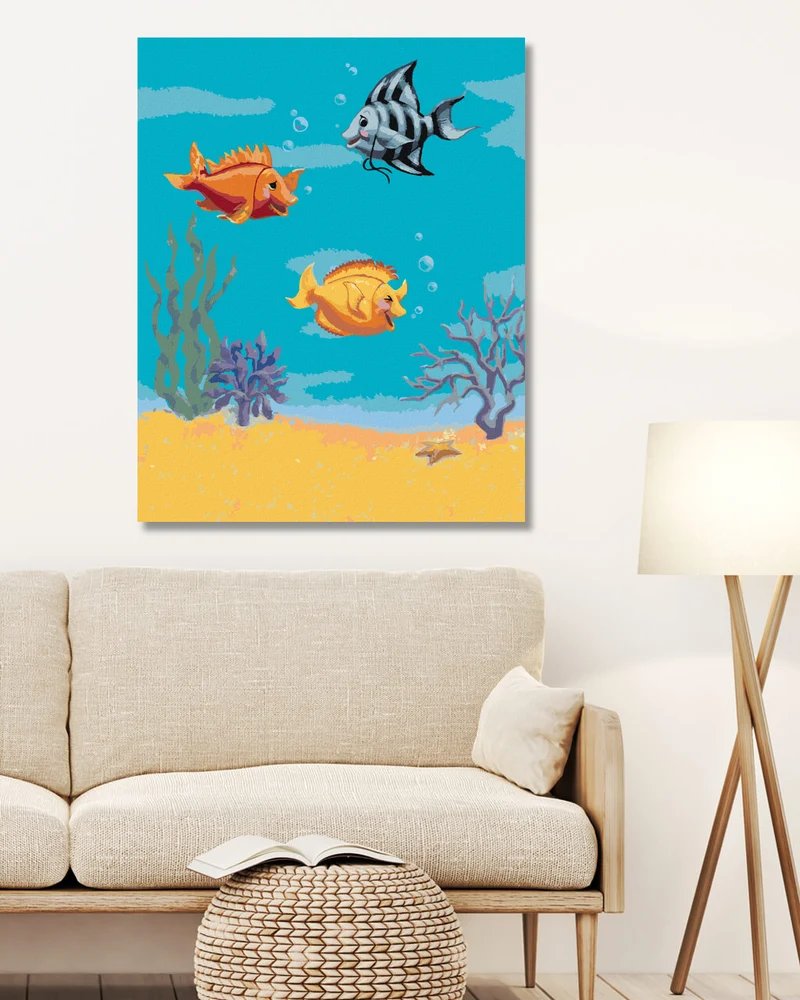 Diamond painting - DREI LACHENDE FISCHE (SUE ELLEN BROWN)