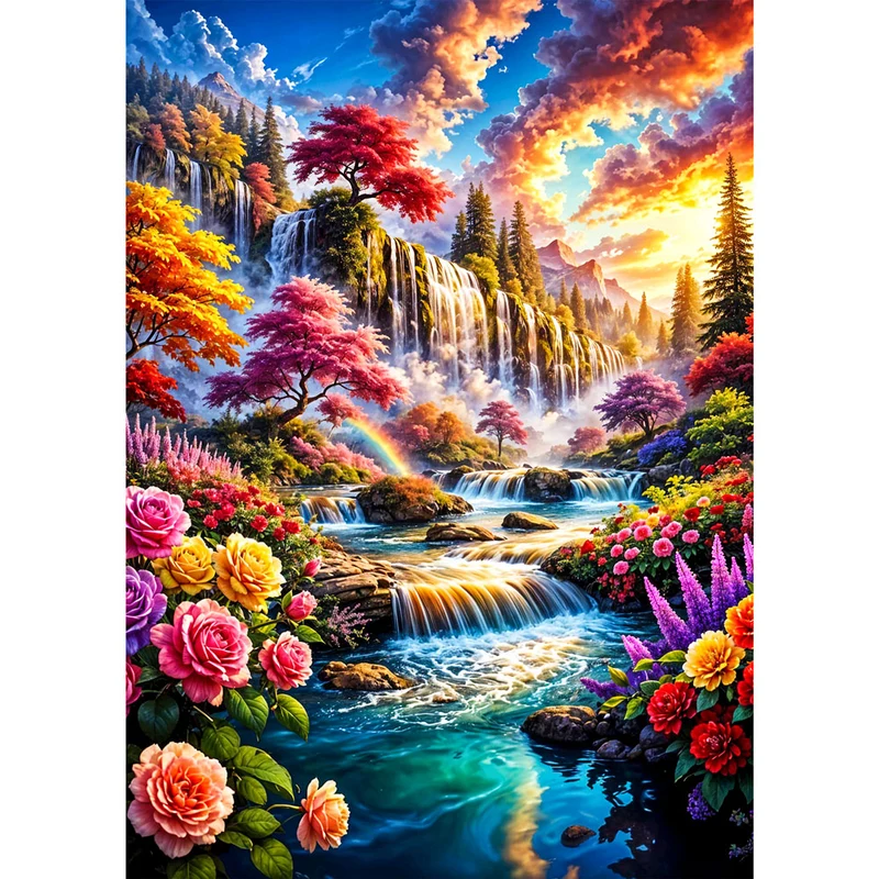 5D Diamond Painting – Paradies der fließenden Farben