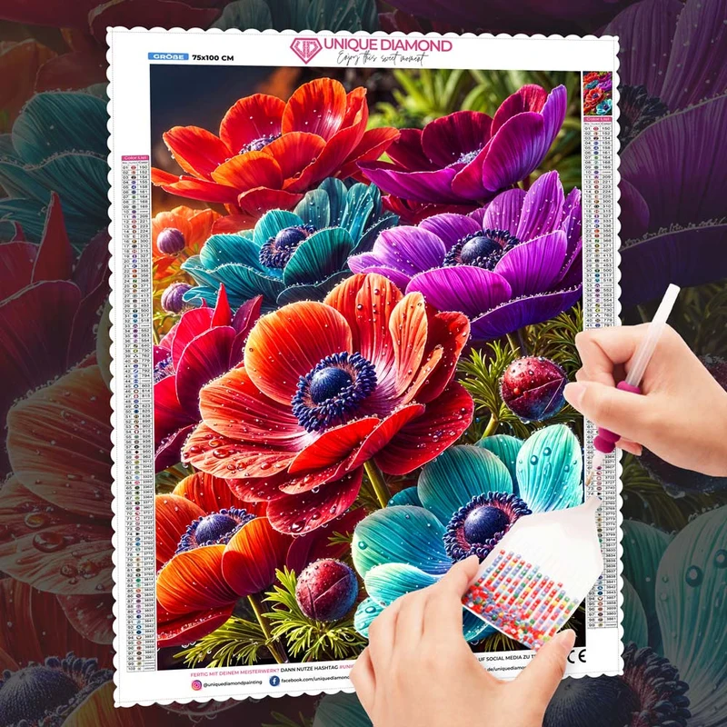 5D Diamond Painting – Blütenfeuerwerk der Farben