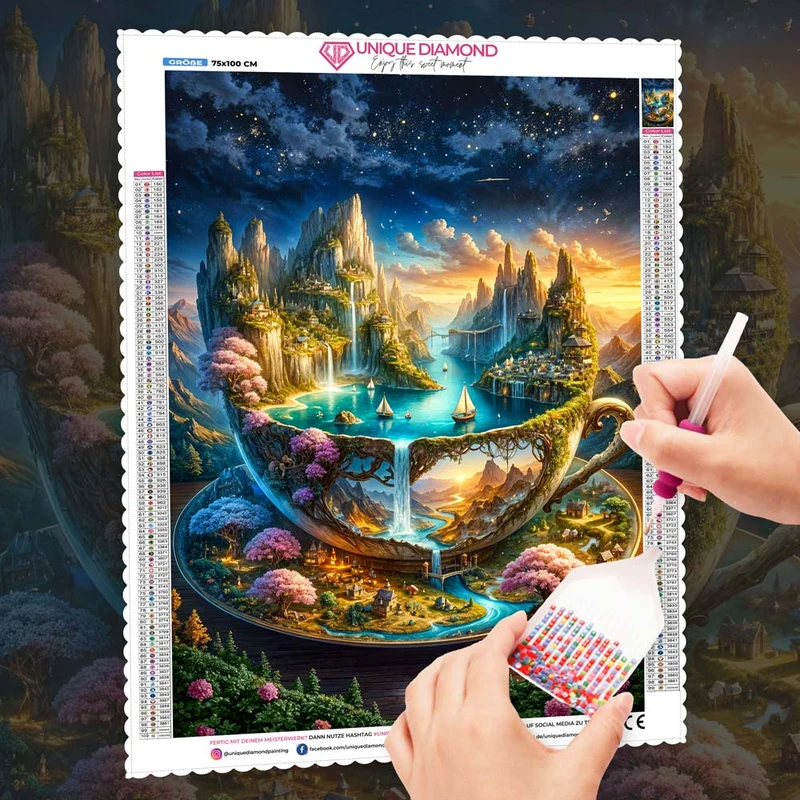 5D Diamond Painting – Traumtasse der Welten