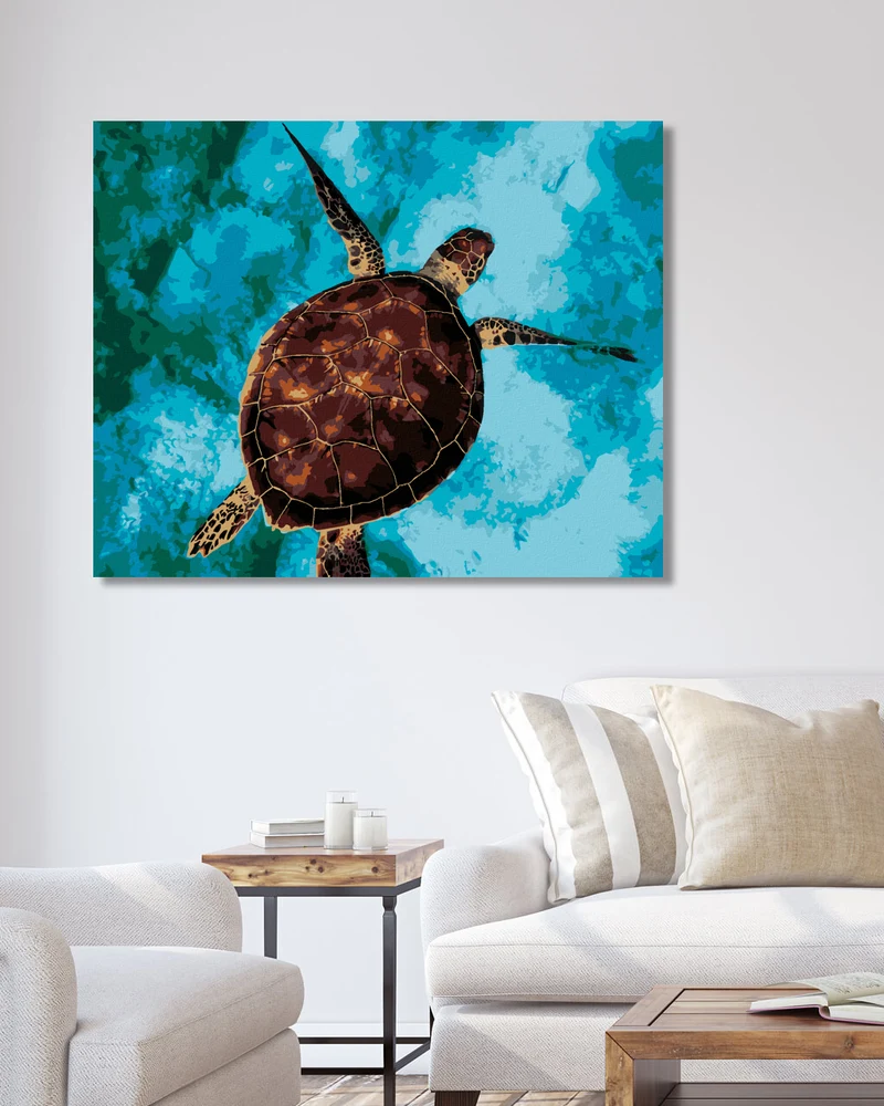 Diamond painting - MEERESSCHILDKRÖTE IN DEM WASSER
