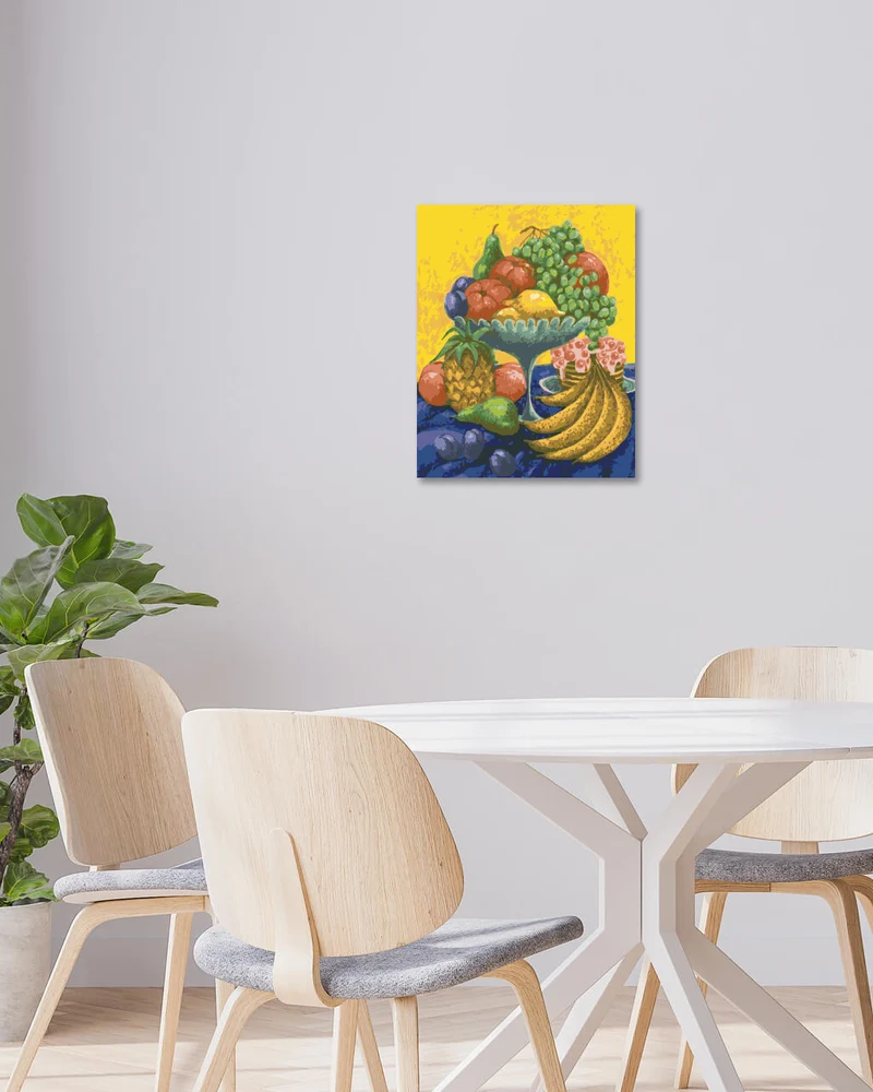 Diamond painting - STILLLEBEN MIT OBST AUF GELB-BLAUEM HINTERGRUND
