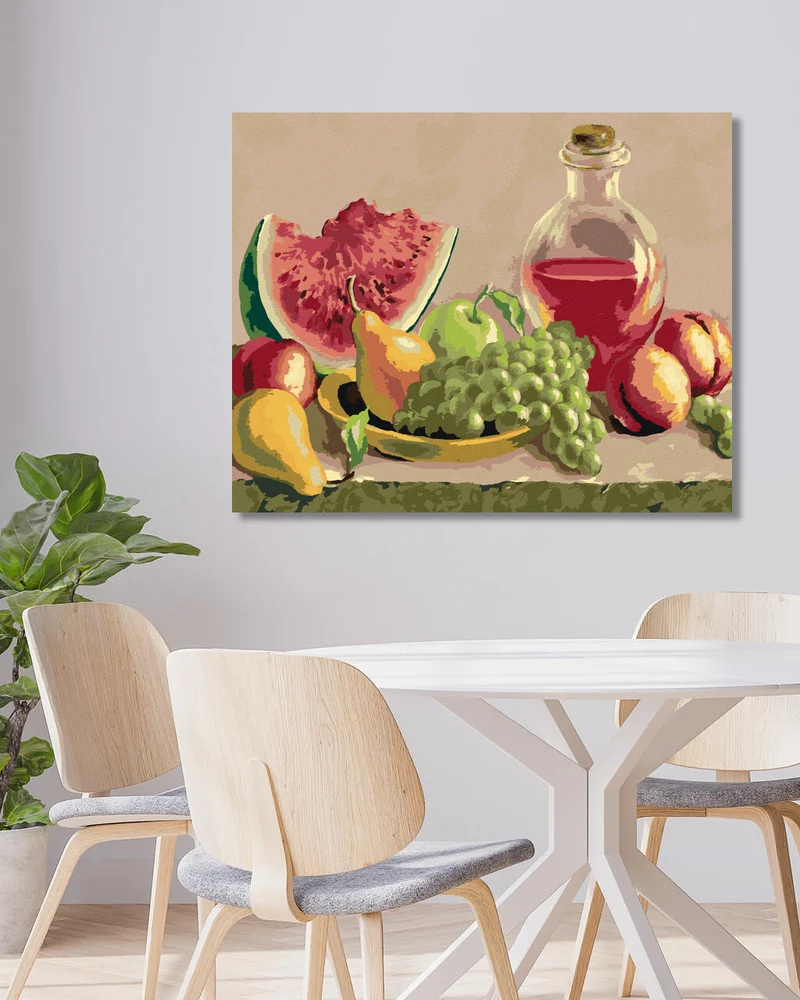 Diamond painting - STILLLEBEN MIT PFIRSICHEN, TRAUBEN UND MELONE