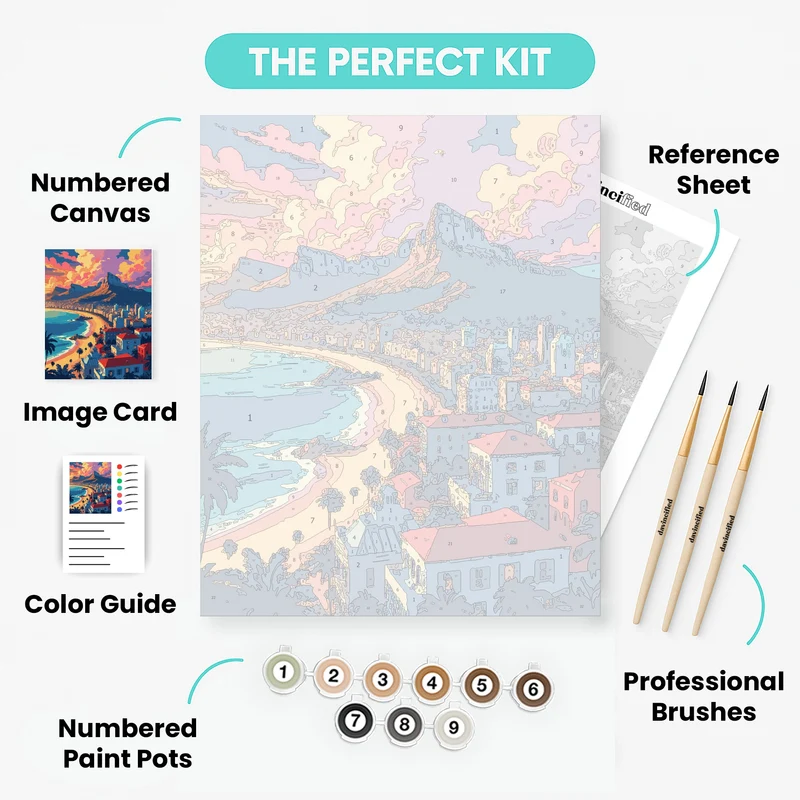 Cape Town Beachfront Vista - Paint by Numbers Kit