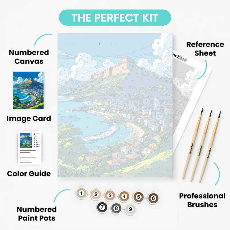Cape Town Coastal Splendor - Paint by Numbers Kit