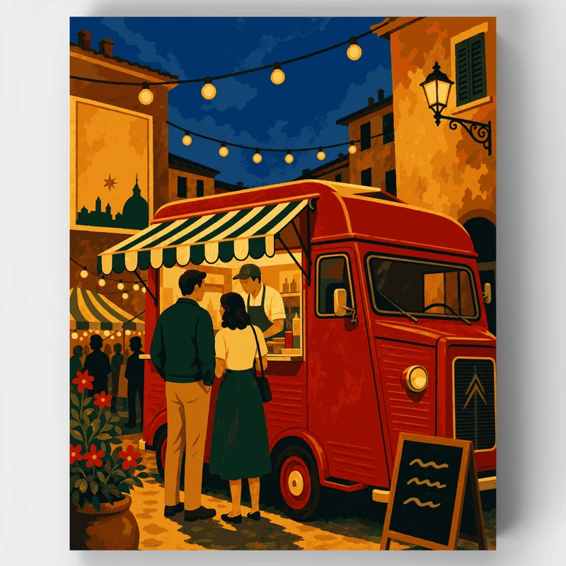 Evening Food Truck - Paint by Numbers Kit