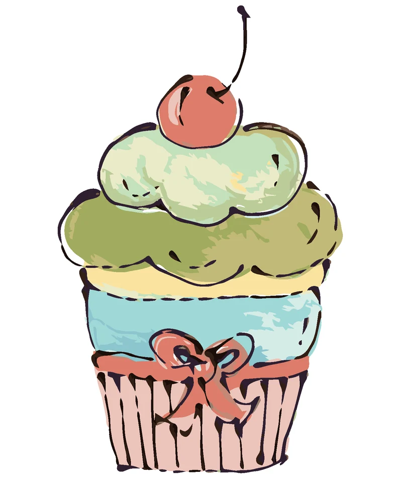 Diamond painting - CUPCAKE MIT ROSA KIRSCHE (HALEY BUSCH)