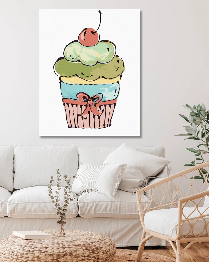 Diamond painting - CUPCAKE MIT ROSA KIRSCHE (HALEY BUSCH)