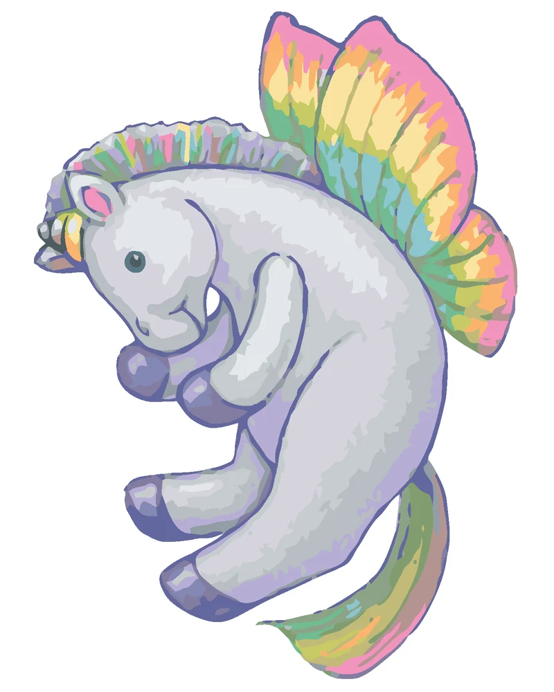 Diamond painting - REGENBOGEN PLÜSCH EINHORN I (SUE ELLEN BROWN)