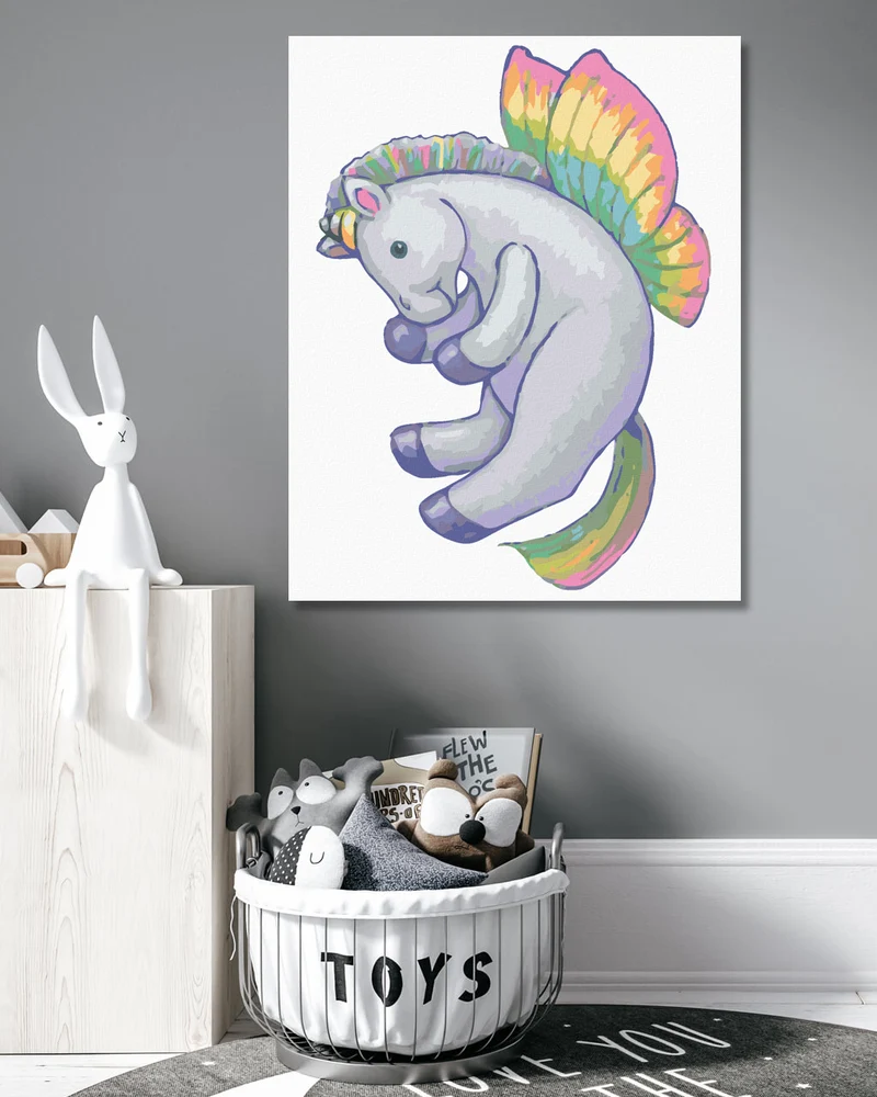 Diamond painting - REGENBOGEN PLÜSCH EINHORN I (SUE ELLEN BROWN)