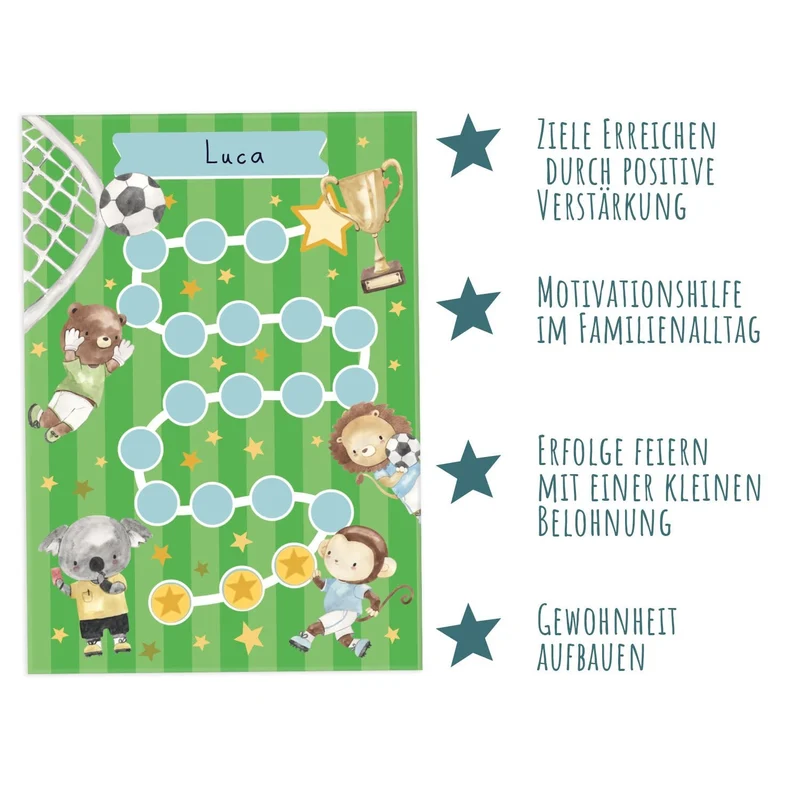 10 Belohnungstafeln für Kinder - Motiv Fußball