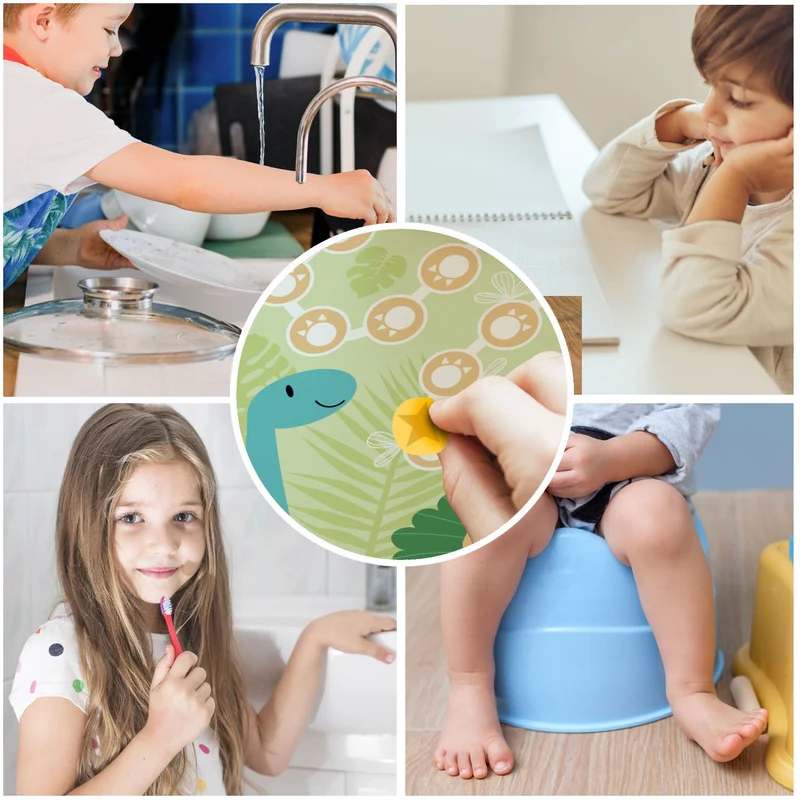 10 Belohnungstafeln für Kinder - Motiv Dino