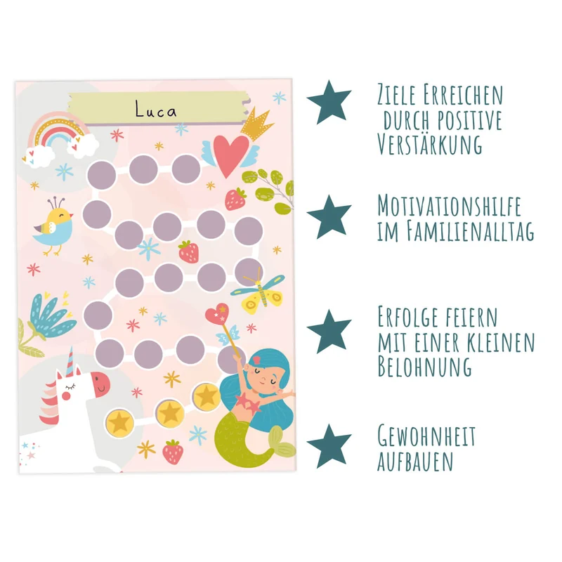 10 Belohnungstafeln für Kinder - Motiv Fantasie