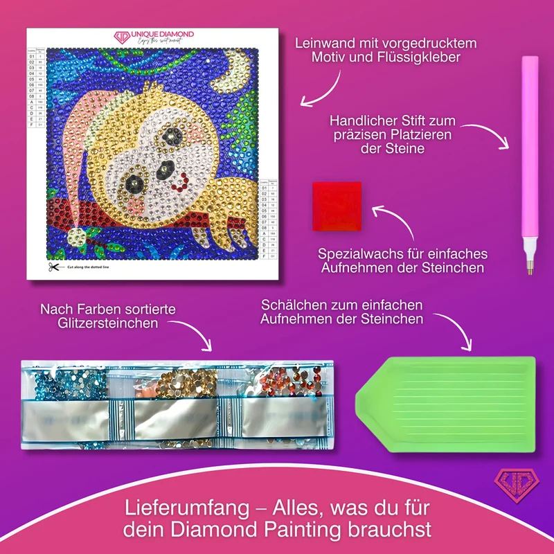 5D Diamond Painting Mini-Bild – Schlummer-Faultier