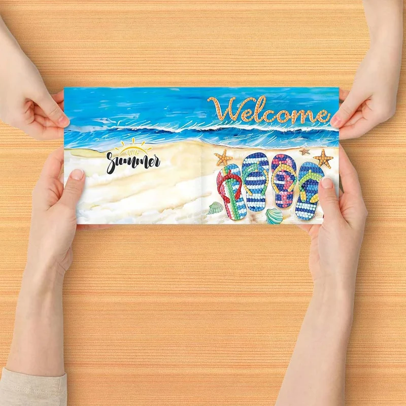 5D Diamond Painting Grußkarten – Tropische Sommerfreude 8 Stück