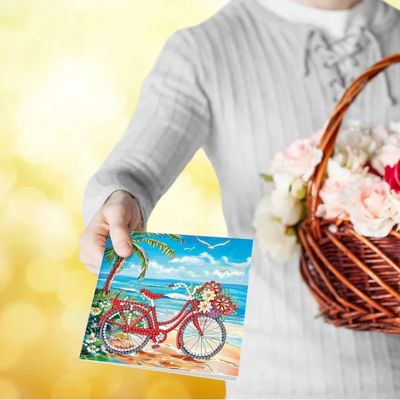 5D Diamond Painting Grußkarten – Tropische Sommerfreude 8 Stück