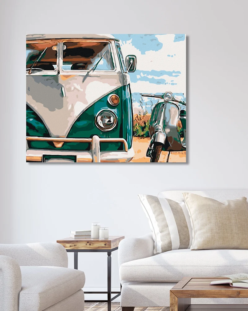 Diamond painting - GRÜNES ALTES AUTO