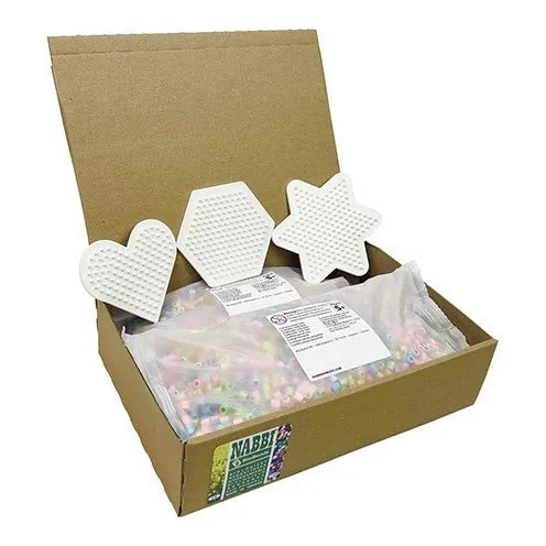 Nabbi Bio Bügelperlen Set Pastell-Mix, 3x3000 Stück / 3 Platten