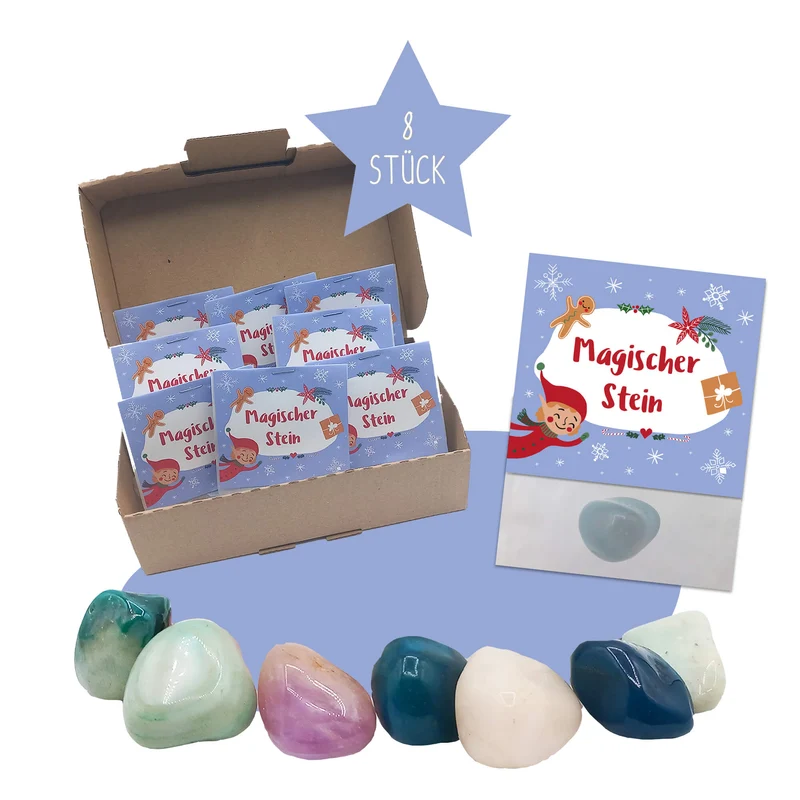 8er Set Glückssteine Weihnachten (Elf)