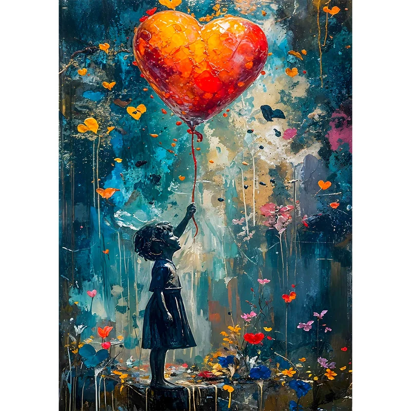 5D Diamond Painting - Herzballon der Hoffnung